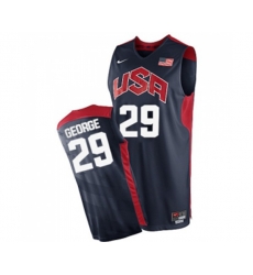 Nike Team USA #29 Paul George Authentic Navy Blue 2012 Olympics Basketball Jersey
