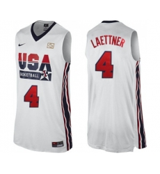 Nike Team USA #4 Christian Laettner Swingman White 2012 Olympic Retro Basketball Jersey