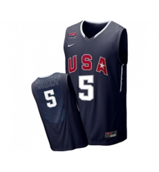 Nike Team USA #5 Kevin Durant Swingman Navy Blue 2010 World Basketball Tournament Jersey