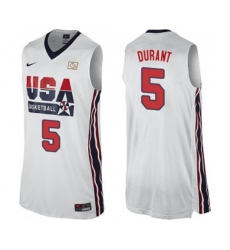 Nike Team USA #5 Kevin Durant Swingman White 2012 Olympic Retro Basketball Jersey
