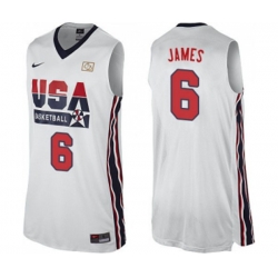Nike Team USA #6 LeBron James Swingman White 2012 Olympic Retro Basketball Jersey Nike Team USA #6 LeBron James Swingman White 2012 Olympic Retro Basketball Jersey