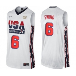 Nike Team USA #6 Patrick Ewing Authentic White 2012 Olympic Retro Basketball Jersey Nike Team USA #6 Patrick Ewing Authentic White 2012 Olympic Retro Basketball Jersey