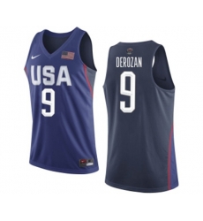 Nike Team USA #9 DeMar DeRozan Authentic Navy Blue 2016 Olympics Basketball Jersey