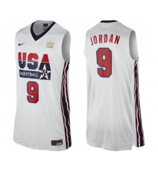 Nike Team USA #9 Michael Jordan Authentic White 2012 Olympic Retro Basketball Jersey