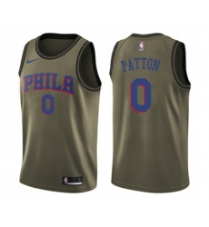 Philadelphia 76ers #0 Justin Patton Swingman Green Salute to Service Basketball Jersey