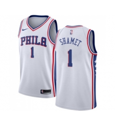 Philadelphia 76ers #1 Landry Shamet Swingman White Basketball Jersey - Association Edition
