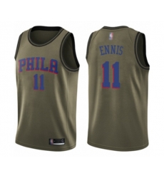 Philadelphia 76ers #11 James Ennis Swingman Green Salute to Service Basketball Jersey