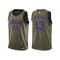 Philadelphia 76ers #13 Wilt Chamberlain Green Salute to Service NBA Swingman Jersey Philadelphia 76ers #13 Wilt Chamberlain Green Salute to Service NBA Swingman Jersey
