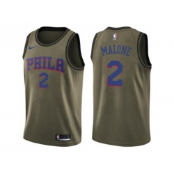 Philadelphia 76ers #2 Moses Malone Green Salute to Service NBA Swingman Jersey Philadelphia 76ers #2 Moses Malone Green Salute to Service NBA Swingman Jersey