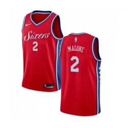 Philadelphia 76ers #2 Moses Malone Swingman Red Alternate NBA Jersey Statement Edition