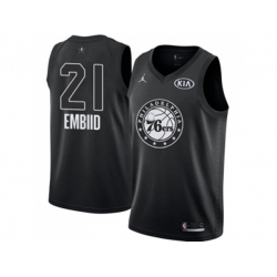 Philadelphia 76ers #21 Joel Embiid Black NBA Jordan Swingman 2018 All-Star Game Jersey