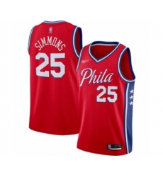 Philadelphia 76ers #25 Ben Simmons Swingman Red Finished Basketball Jersey - Statement Edition