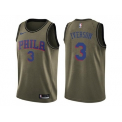 Philadelphia 76ers #3 Allen Iverson Green Salute to Service NBA Swingman Jersey Philadelphia 76ers #3 Allen Iverson Green Salute to Service NBA Swingman Jersey