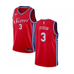 Philadelphia 76ers #3 Allen Iverson Swingman Red Alternate NBA Jersey Statement Edition
