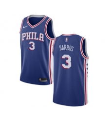 Philadelphia 76ers #3 Dana Barros Swingman Blue Road NBA Jersey - Icon Edition