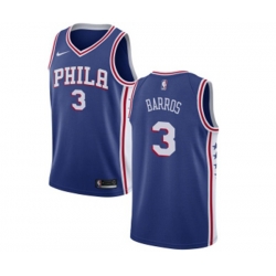 Philadelphia 76ers #3 Dana Barros Swingman Blue Road NBA Jersey - Icon Edition