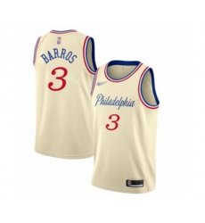 Philadelphia 76ers #3 Dana Barros Swingman Cream Basketball Jersey - 2019-20 City Edition
