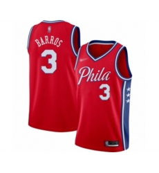 Philadelphia 76ers #3 Dana Barros Swingman Red Finished Basketball Jersey - Statement Edition