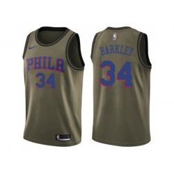 Philadelphia 76ers #34 Charles Barkley Green Salute to Service NBA Swingman Jersey Philadelphia 76ers #34 Charles Barkley Green Salute to Service NBA Swingman Jersey