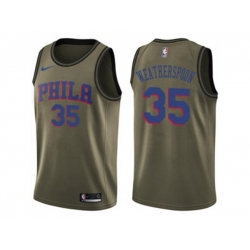 Philadelphia 76ers #35 Clarence Weatherspoon Green Salute to Service NBA Swingman Jersey Philadelphia 76ers #35 Clarence Weatherspoon Green Salute to Service NBA Swingman Jersey