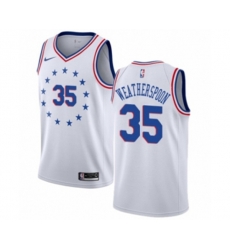 Philadelphia 76ers #35 Clarence Weatherspoon White Swingman Jersey - Earned Edition