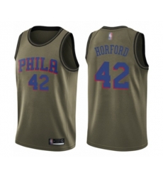 Philadelphia 76ers #42 Al Horford Swingman Green Salute to Service Basketball Jersey