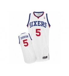 Philadelphia 76ers #5 Amir Johnson Authentic White Home NBA Jersey