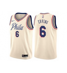 Philadelphia 76ers #6 Julius Erving Authentic Cream NBA Jersey - City Edition