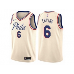 Philadelphia 76ers #6 Julius Erving Authentic Cream NBA Jersey - City Edition