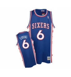 Philadelphia 76ers #6 Julius Erving Swingman Blue Throwback Basketball Jersey