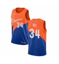 Cleveland Cavaliers #34 Tyrone Hill Swingman Blue NBA Jersey - City Edition