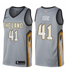 Cleveland Cavaliers #41 Ante Zizic Swingman Gray NBA Jersey - City Edition