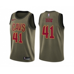 Nike Cleveland Cavaliers #41 Ante Zizic Green Salute to Service NBA Swingman Jersey
