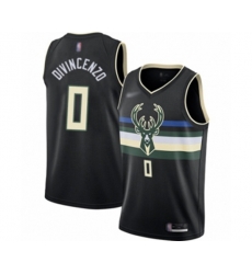 Milwaukee Bucks #0 Donte DiVincenzo Authentic Black Finished Basketball Jersey - Statement Edition