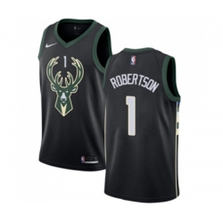 Milwaukee Bucks #1 Oscar Robertson Swingman Black Alternate NBA Jersey - Statement Edition Milwaukee Bucks #1 Oscar Robertson Swingman Black Alternate NBA Jersey - Statement Edition