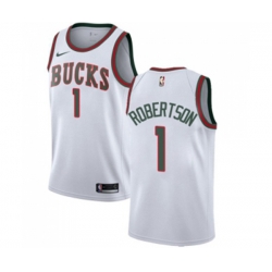 Milwaukee Bucks #1 Oscar Robertson Swingman White Fashion Hardwood Classics NBA Jersey Milwaukee Bucks #1 Oscar Robertson Swingman White Fashion Hardwood Classics NBA Jersey