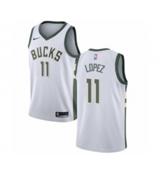 Milwaukee Bucks #11 Brook Lopez Swingman White NBA Jersey - Association Edition
