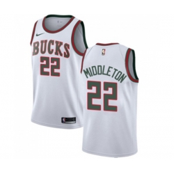 Milwaukee Bucks #22 Khris Middleton Swingman White Fashion Hardwood Classics NBA Jersey Milwaukee Bucks #22 Khris Middleton Swingman White Fashion Hardwood Classics NBA Jersey