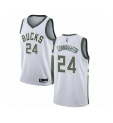 Milwaukee Bucks #24 Pat Connaughton Authentic White Basketball Jersey - Association Edition