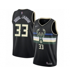 Milwaukee Bucks #33 Kareem Abdul-Jabbar Swingman Black Finished Basketball Jersey - Statement Edition