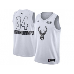 Milwaukee Bucks #34 Giannis Antetokounmpo White NBA Jordan Swingman 2018 All-Star Game Jersey Milwaukee Bucks #34 Giannis Antetokounmpo White NBA Jordan Swingman 2018 All-Star Game Jersey