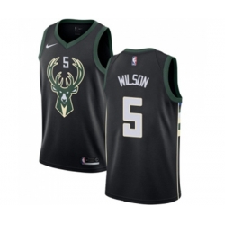 Milwaukee Bucks #5 D. J. Wilson Swingman Black Alternate NBA Jersey - Statement Edition Milwaukee Bucks #5 D. J. Wilson Swingman Black Alternate NBA Jersey - Statement Edition