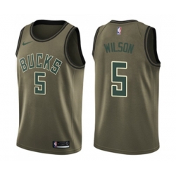 Milwaukee Bucks #5 D. J. Wilson Swingman Green Salute to Service NBA Jersey Milwaukee Bucks #5 D. J. Wilson Swingman Green Salute to Service NBA Jersey