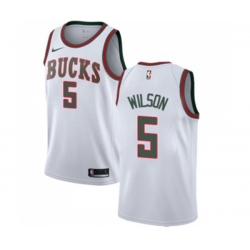 Milwaukee Bucks #5 D. J. Wilson Swingman White Fashion Hardwood Classics NBA Jersey Milwaukee Bucks #5 D. J. Wilson Swingman White Fashion Hardwood Classics NBA Jersey