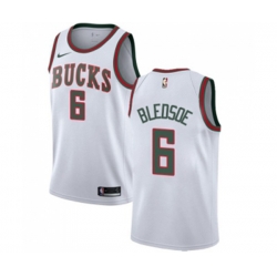 Milwaukee Bucks #6 Eric Bledsoe Swingman White Fashion Hardwood Classics NBA Jersey Milwaukee Bucks #6 Eric Bledsoe Swingman White Fashion Hardwood Classics NBA Jersey