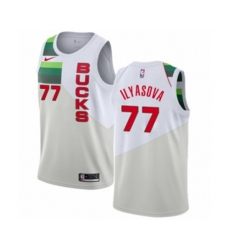 Milwaukee Bucks #77 Ersan Ilyasova White Swingman Jersey - Earned Edition