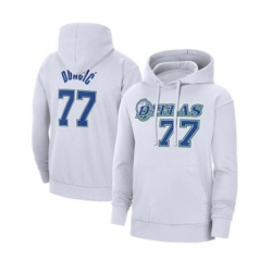 Dallas Mavericks #77 Luka Doncic White Pullover Hoodie Dallas Mavericks #77 Luka Doncic White Pullover Hoodie