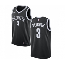 Brooklyn Nets #3 Drazen Petrovic Swingman Black Road NBA Jersey - Icon Edition