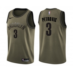 Brooklyn Nets #3 Drazen Petrovic Swingman Green Salute to Service NBA Jersey Brooklyn Nets #3 Drazen Petrovic Swingman Green Salute to Service NBA Jersey