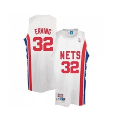 Brooklyn Nets #32 Julius Erving Authentic White ABA Retro Throwback Basketball Jersey